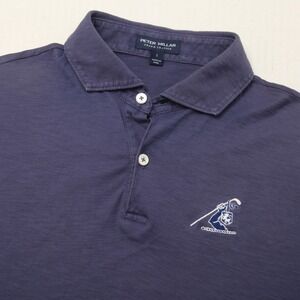 Peter Millar Polo Shirt Small Blue Crown Crafted Pima Cotton Midland Hills CC